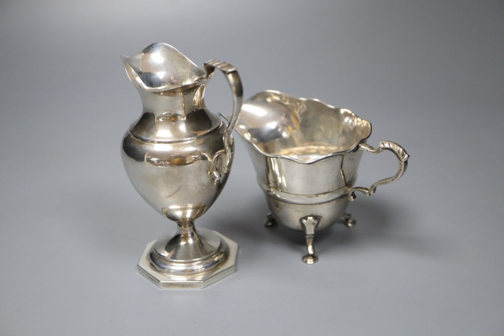 Five silver cream jugs, various dates and makers, approx 14oz